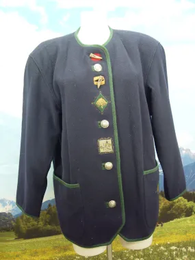 ALMRAUSCH lange leichte und gefütterte Walkjacke Jacke DW166 Trachtenjacke Gr.42