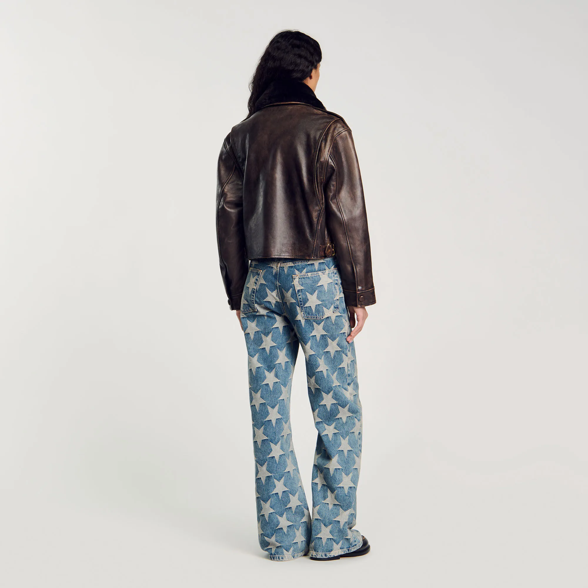 Blouson aus gealtertem Leder