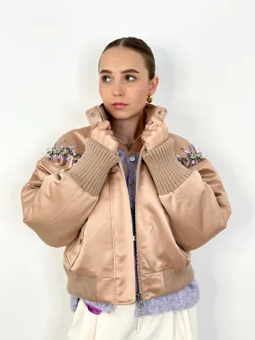 Blouson JK24-00017 Applikationen Nude