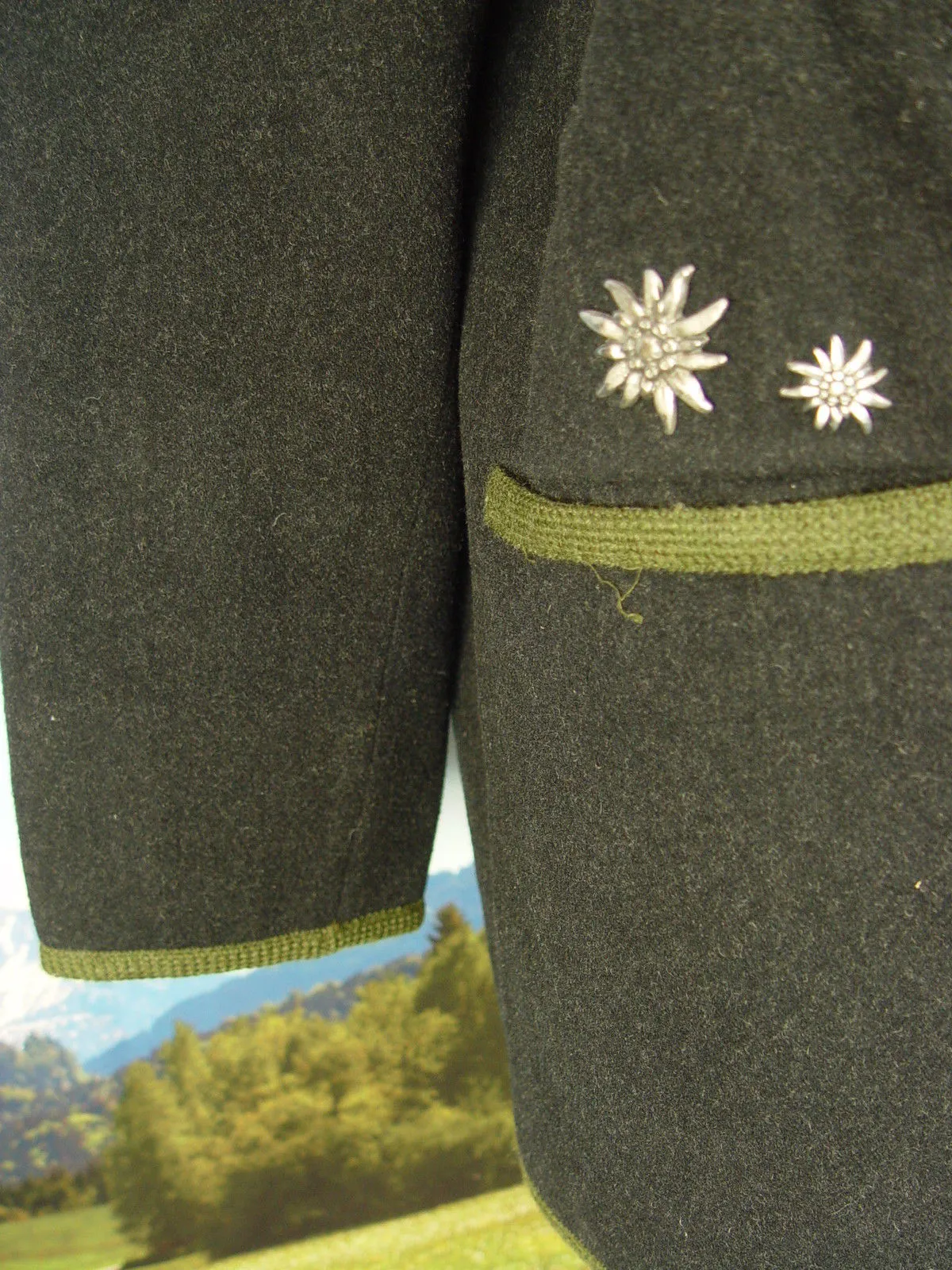 CF mit Stickerei leichte gefütterte lange Walkjacke Jacke Trachtenjacke Gr.42