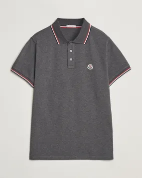 Contrast Rib Polo Dark Grey