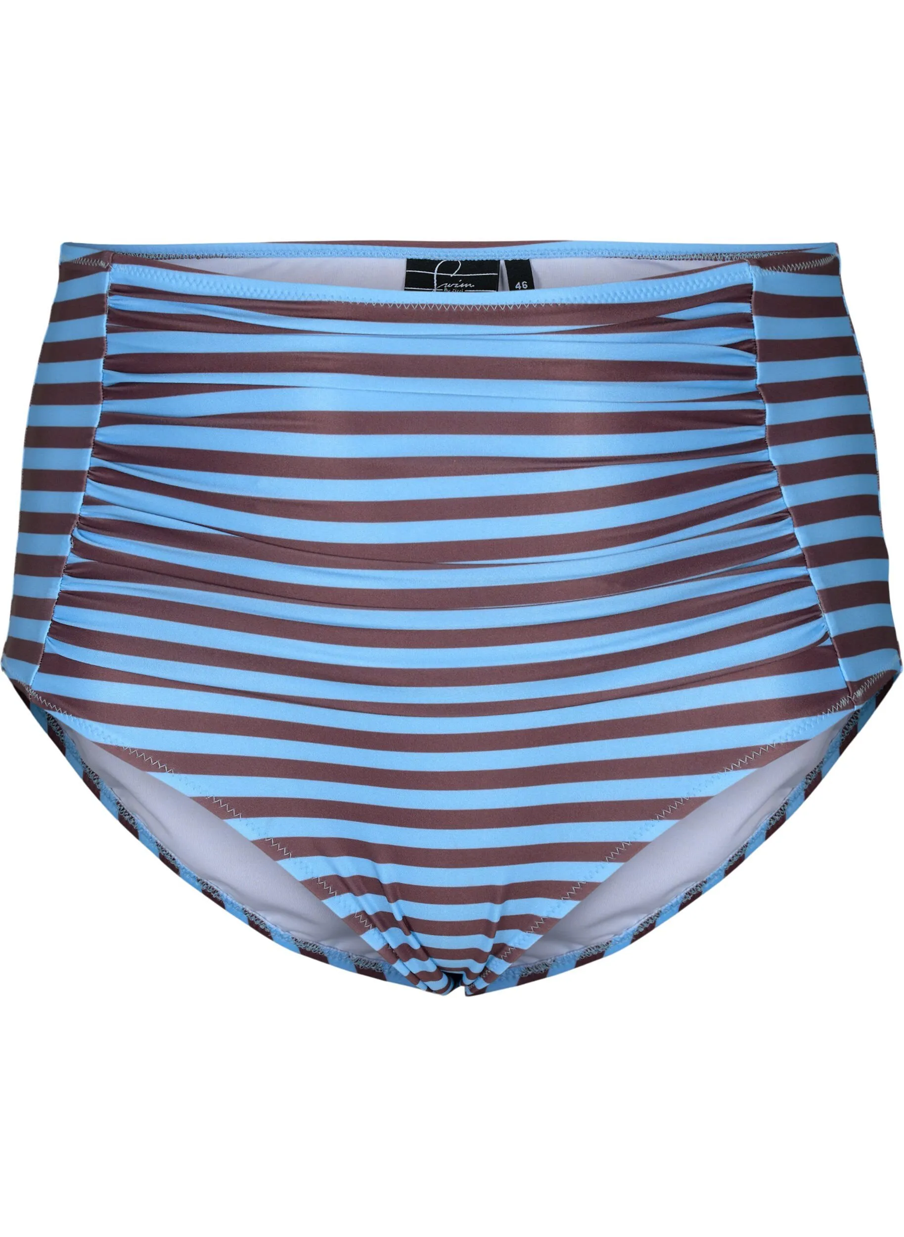 Gestreifte Bikinihose mit hohem Bund