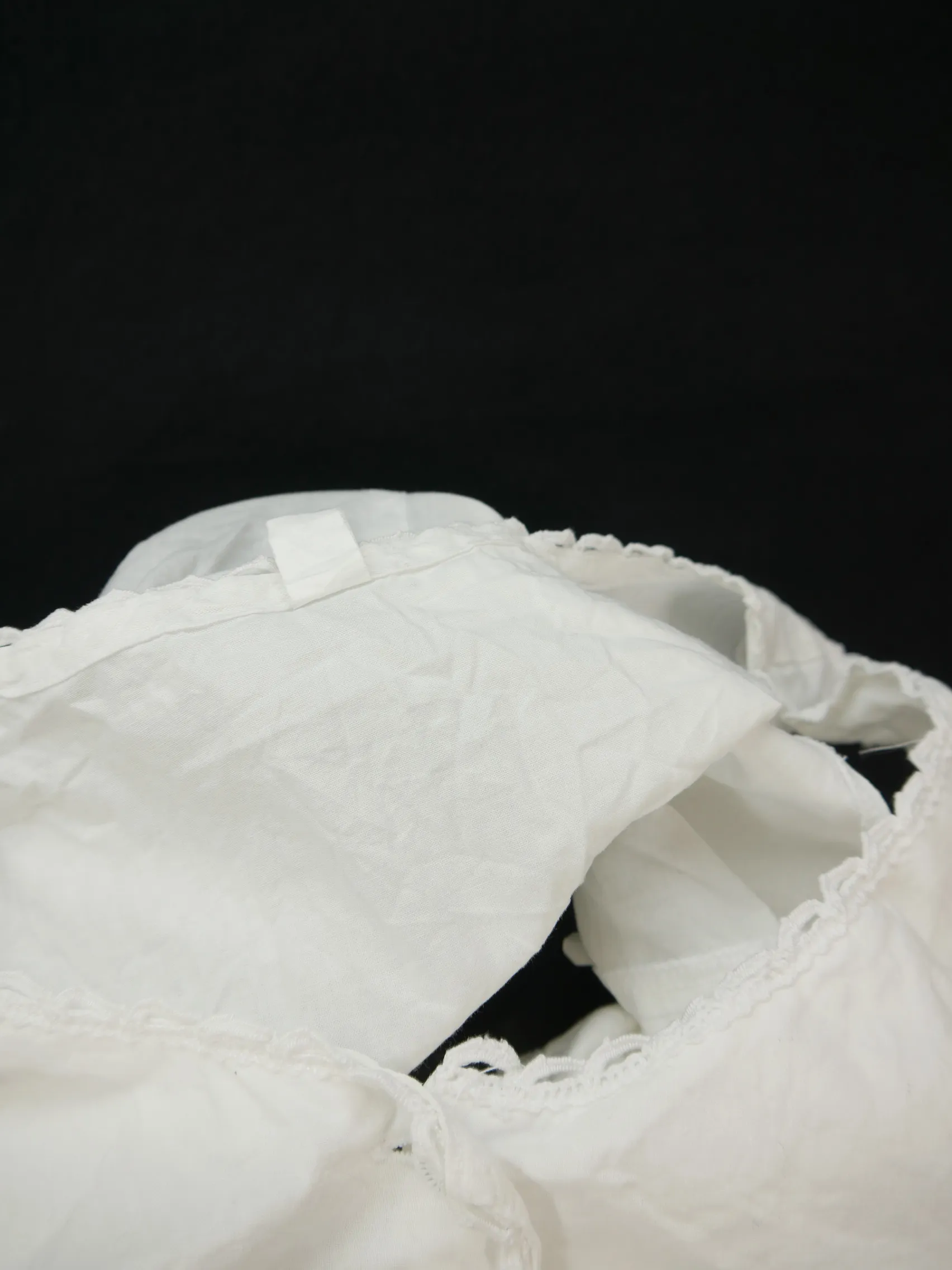 Gr.42 Trachtenbluse weiß Bluse Baumwolle mit Spitze ärmellos TB7336