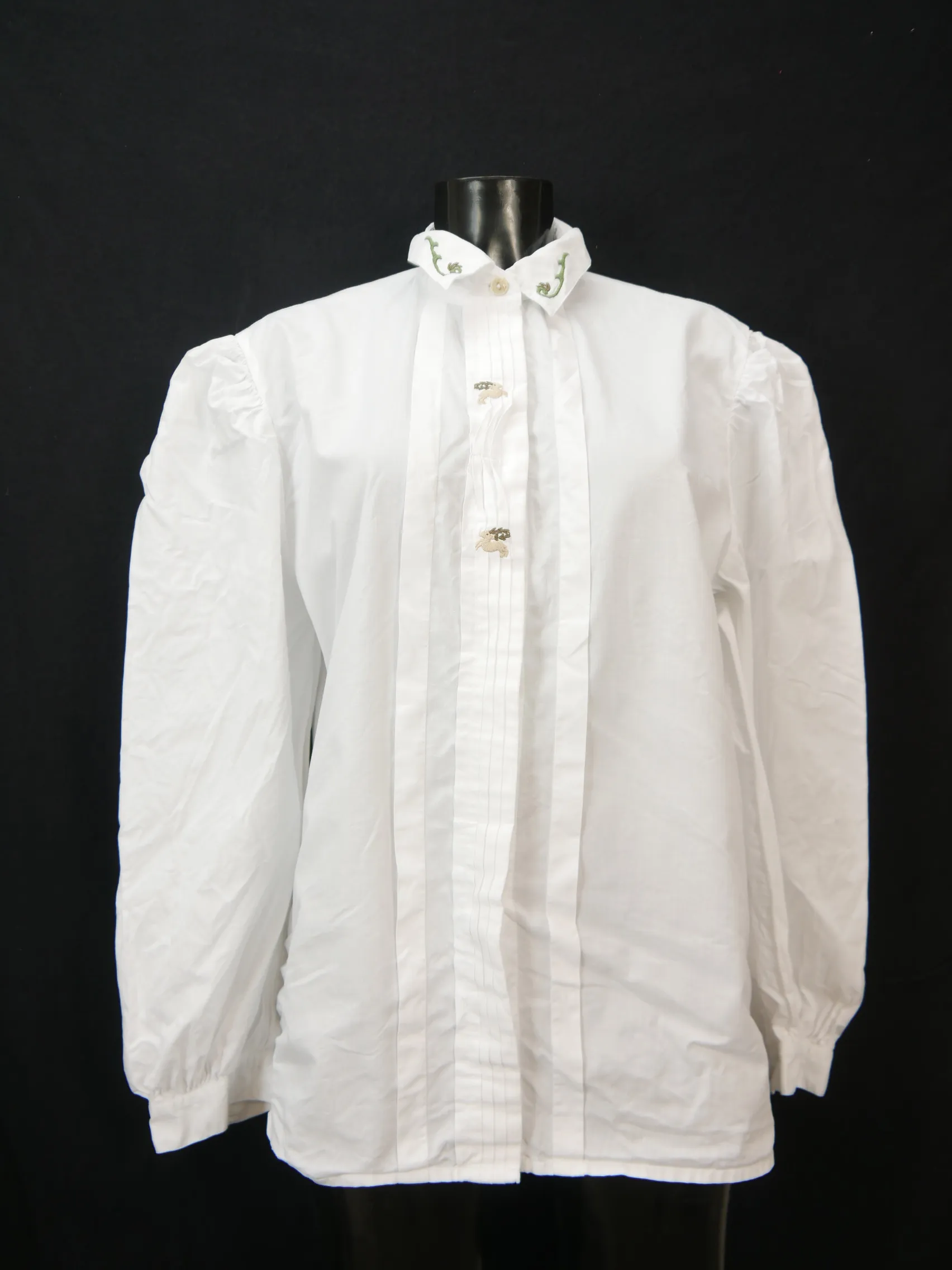 Gr.44 Trachtenbluse weiß Bluse Hammerschmid Baumwollmischung Stickerei TB7186