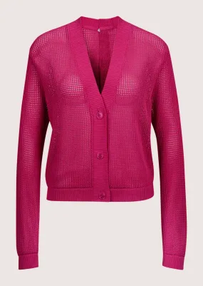 Kurze Ajour-Strickjacke