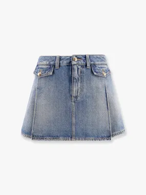 Rock Alexander McQueen Blue Denim Mini Skirt 817595QMACV4315