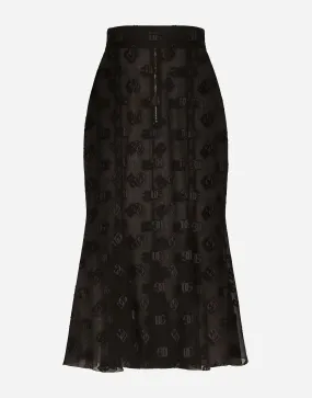 Rock Dolce & Gabbana Devore Satin Godet Skirt F4CCHTFJ9AFN0000