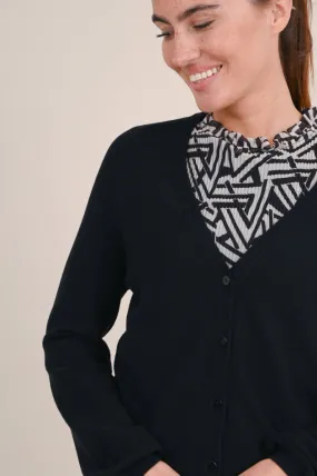 Strickweste aus Baumwoll-Mix in Schwarz