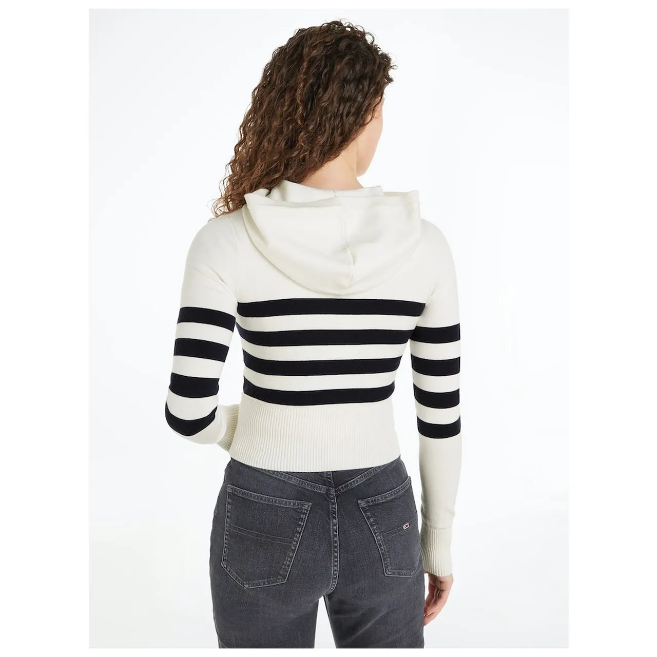 TJW STRIPE ZIP THRU BADGE HOOD